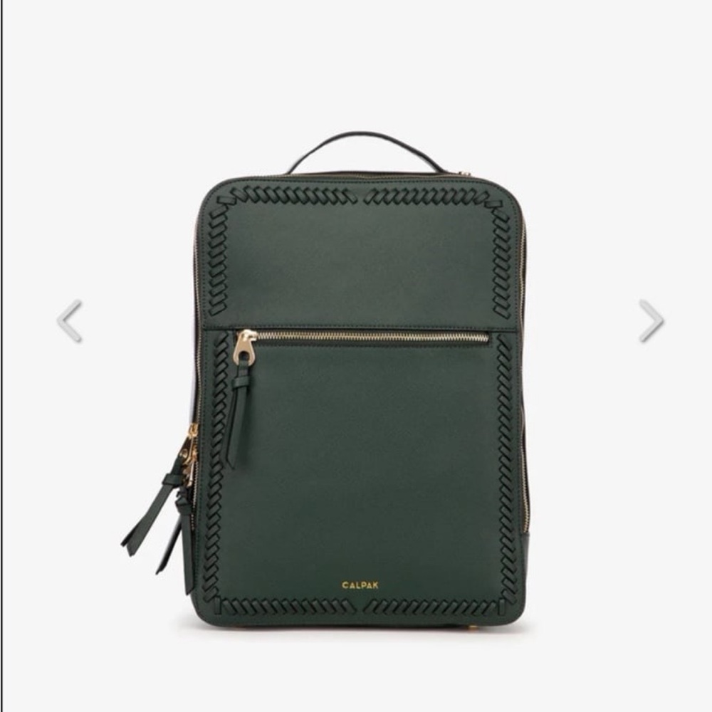 Calpak Forest Green Backpack with Gold Details